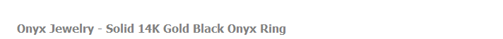 Onyx Jewelry - Solid 14K Gold Black Onyx Ring